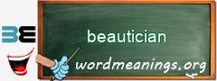 WordMeaning blackboard for beautician